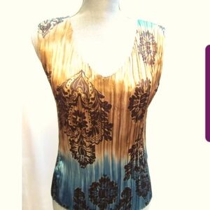 Jaipur artsy organ pleated stretch evening top blouse size small